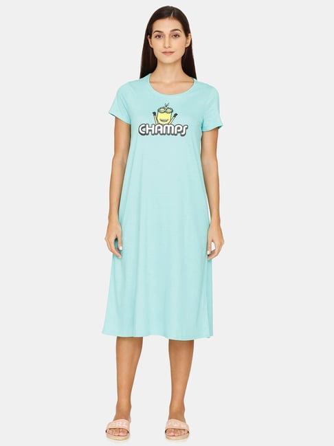 rosaline by zivame turquoise night dress