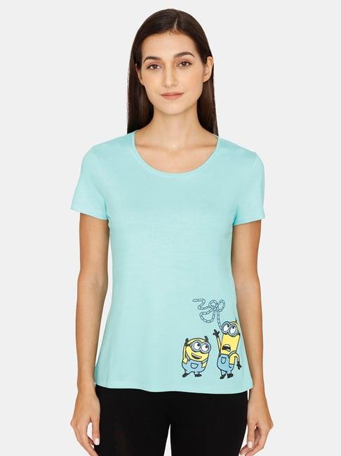 rosaline by zivame turquoise t-shirt