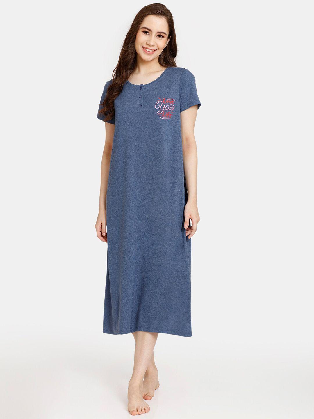 rosaline by zivame typography printed t-shirt nightdress