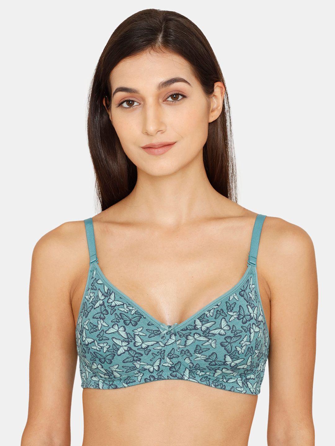 rosaline by zivame women blue printed bra