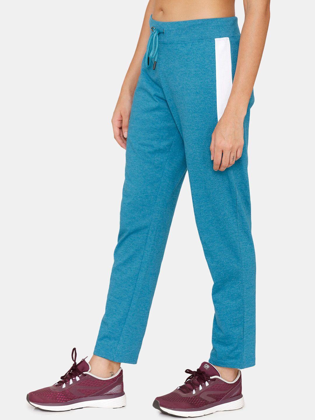 rosaline by zivame women blue solid track pant