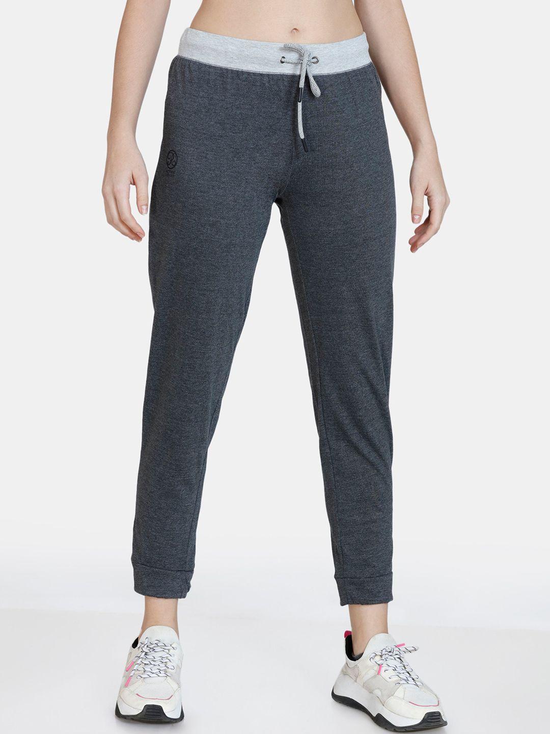 rosaline by zivame women grey solid straight fit joggers