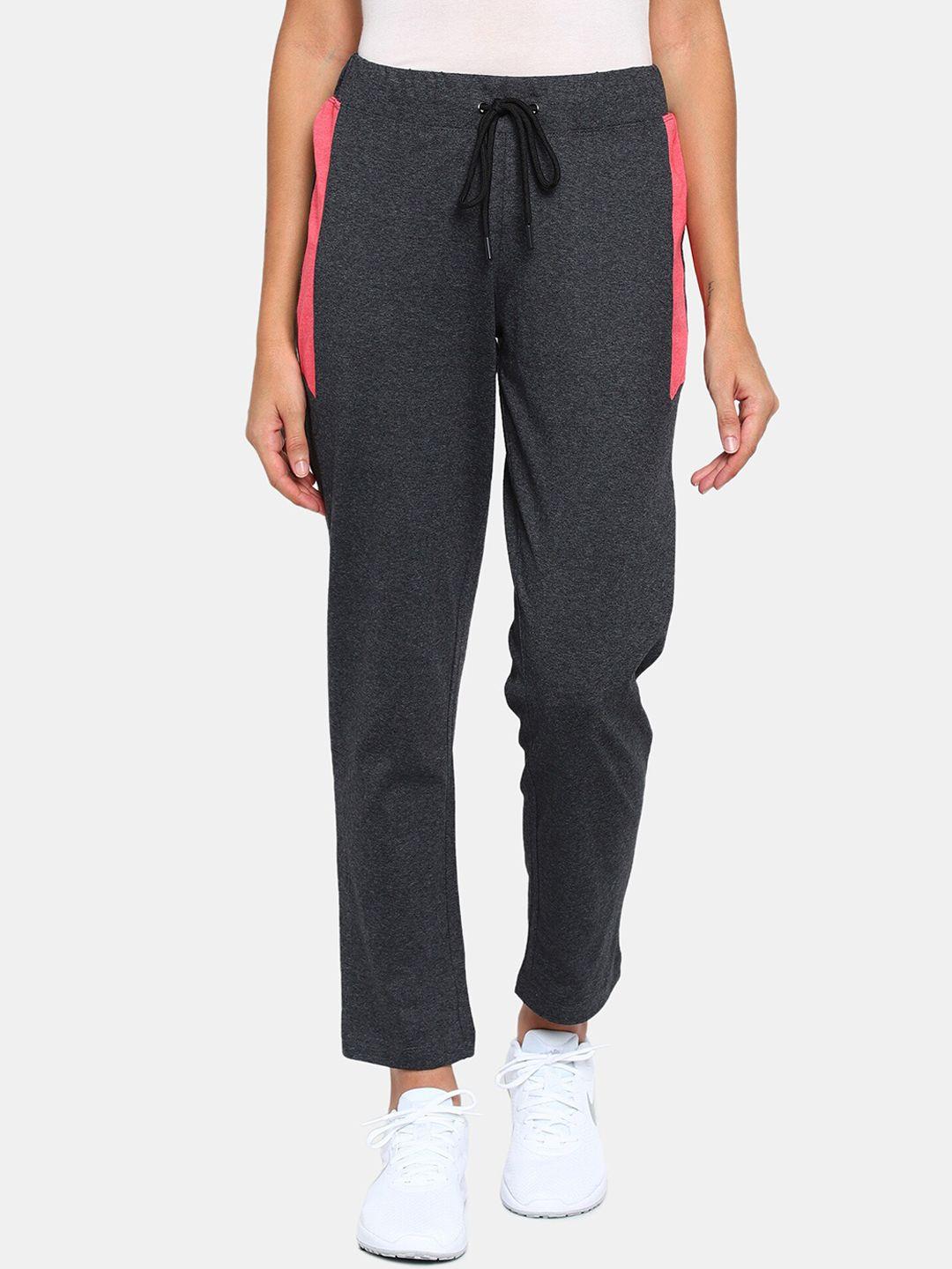 rosaline by zivame women grey solid track pants