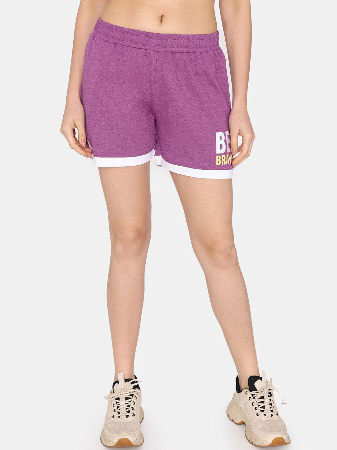 rosaline by zivame women mid-rise cotton sports shorts