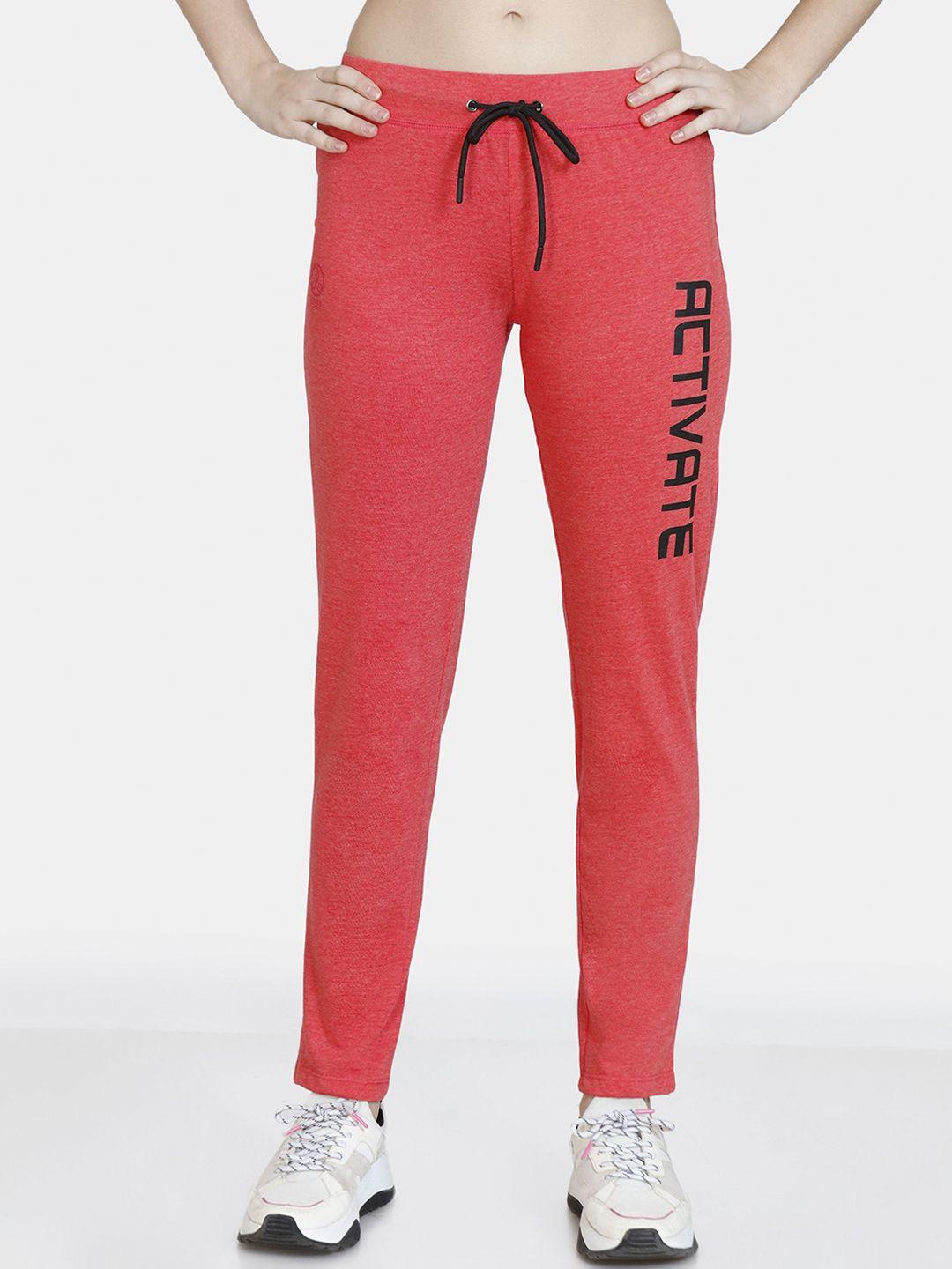 rosaline by zivame women red solid straight fit trackpants