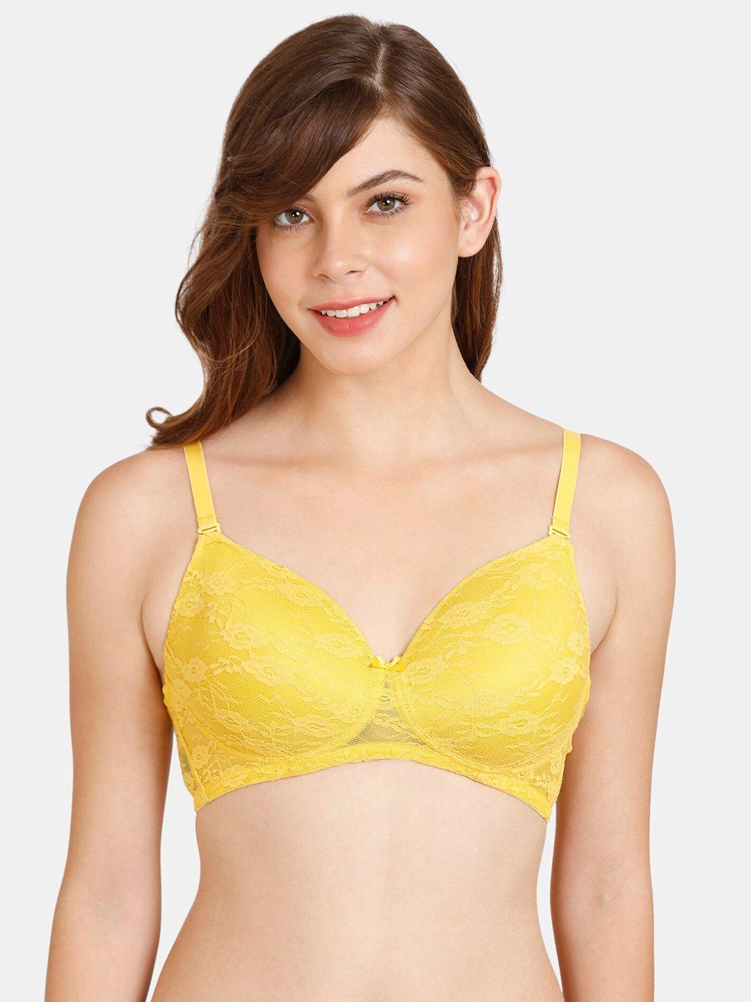 rosaline by zivame women yellow bra