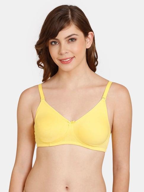 rosaline by zivame yellow non-wired non-padded t-shirt bra
