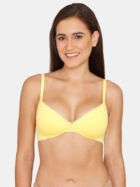 rosaline by zivame yellow non wired padded t shirt bra