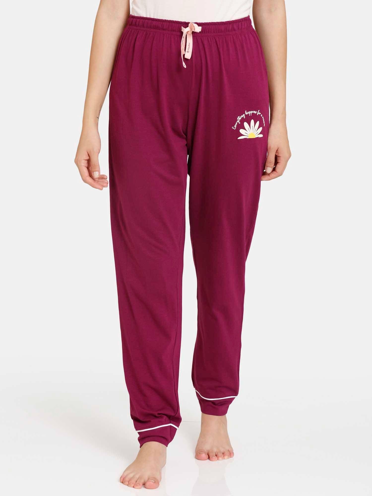 rosaline dream land knit cotton pyjama - plum caspia