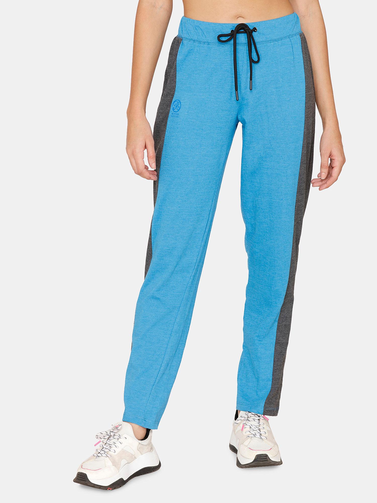 rosaline easy movement straight fit pants - mykonos - blue