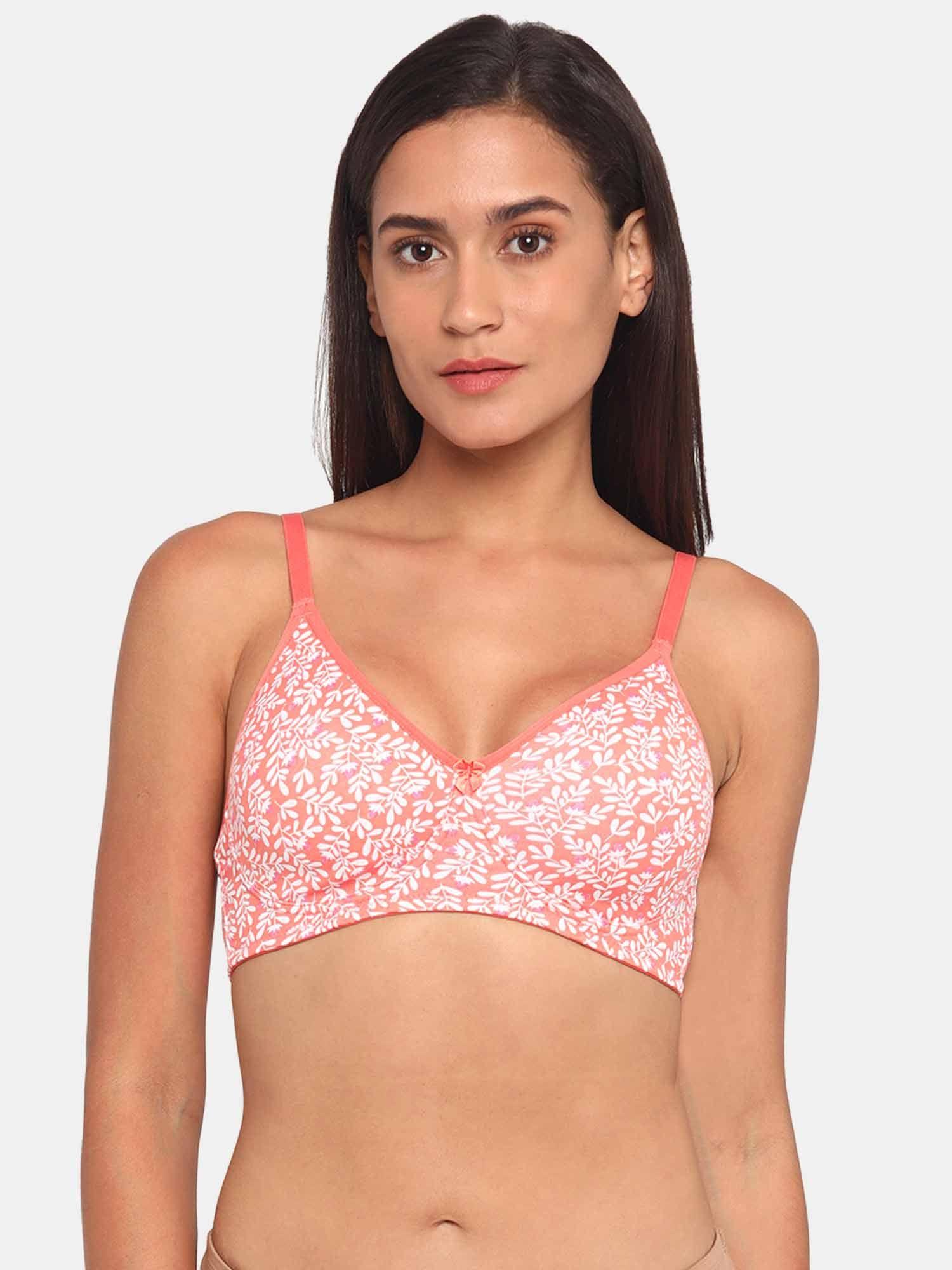 rosaline everyday double layered non wired 3/4th coverage t-shirt bra - georgia peach