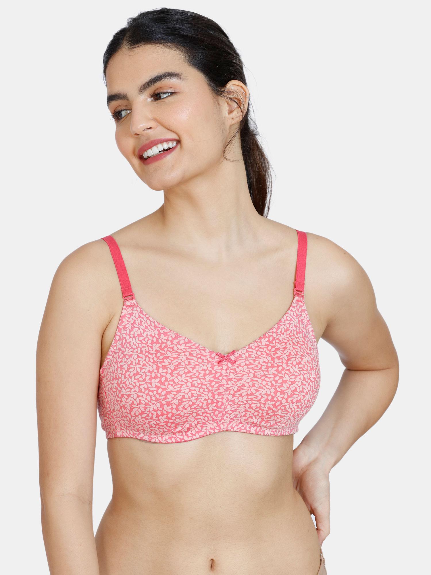 rosaline everyday double layered non wired 3/4th coverage t-shirt bra - lollipop