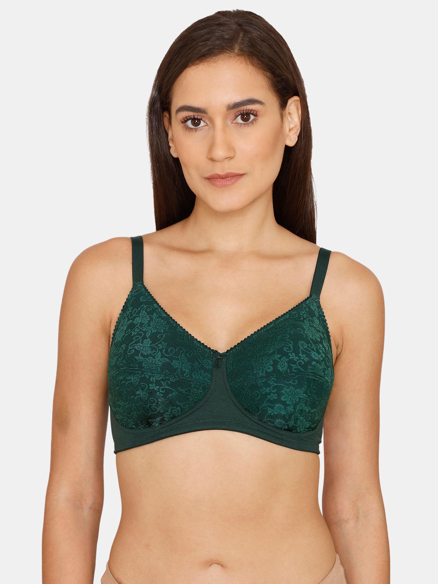 rosaline everyday double layered non-wired 3/4th coverage t-shirt bra - pine grove