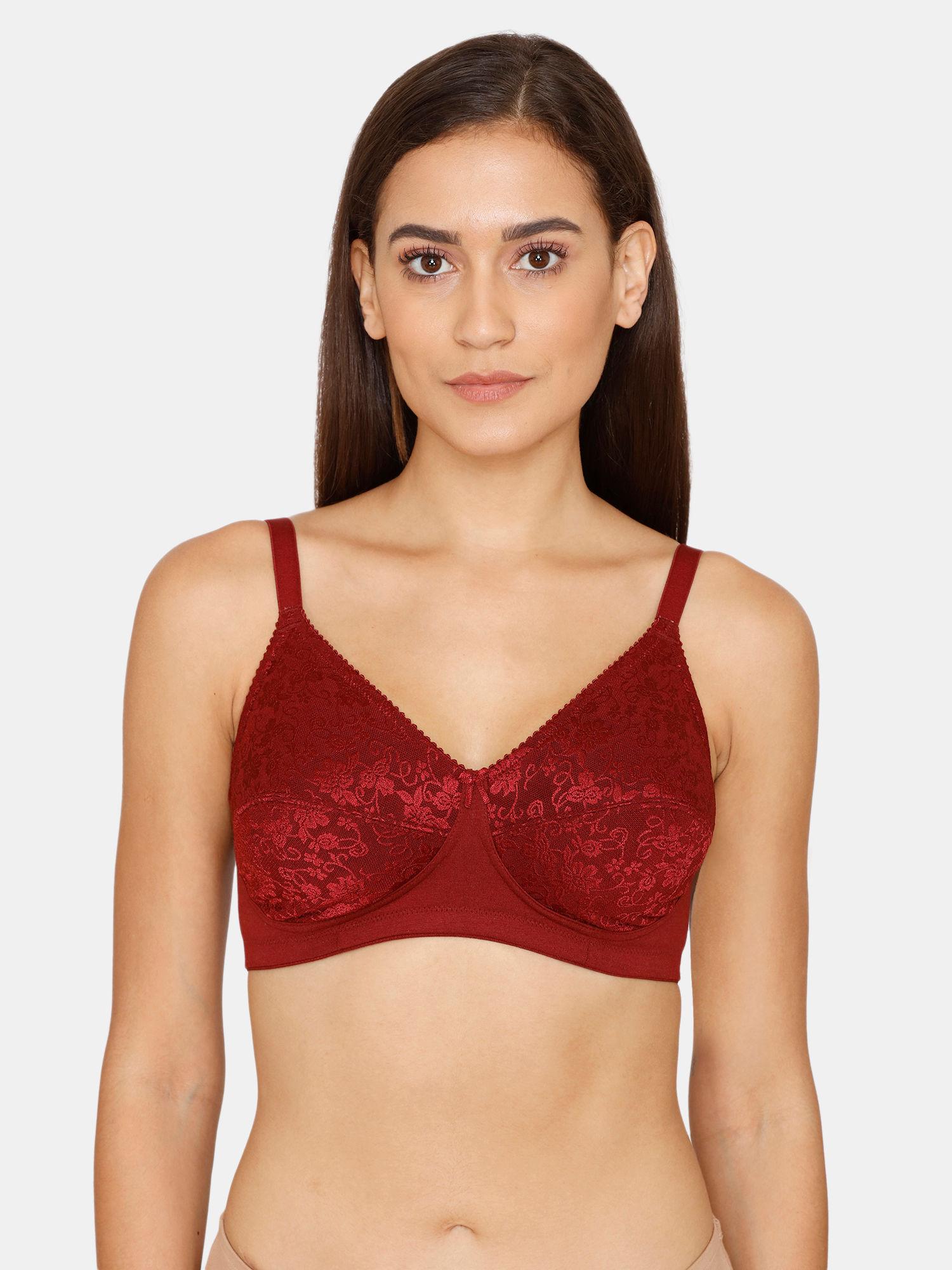 rosaline everyday double layered non-wired 3/4th coverage t-shirt bra - syrah