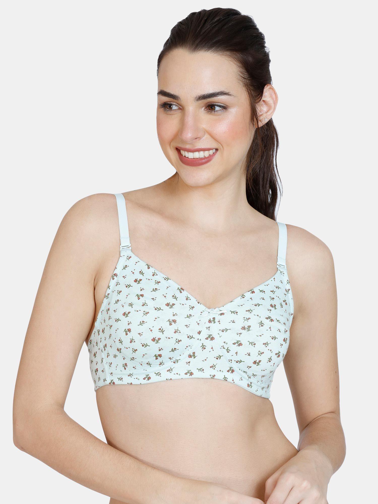 rosaline everyday double layered non wired 3-4th coverage t-shirt bra - bleached aqua - blue