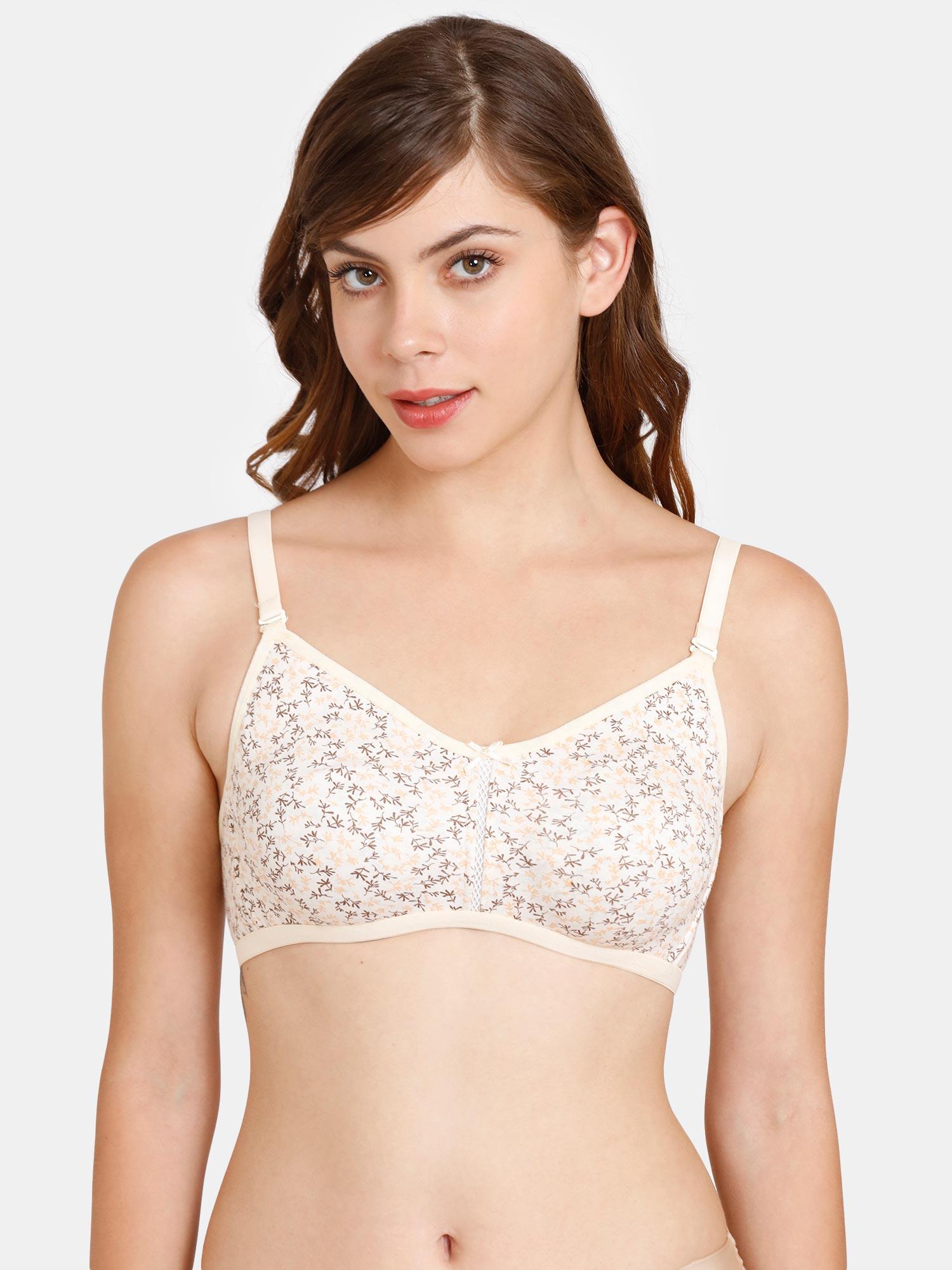 rosaline everyday double layered non wired 3-4th coverage t-shirt bra - dainty - beige