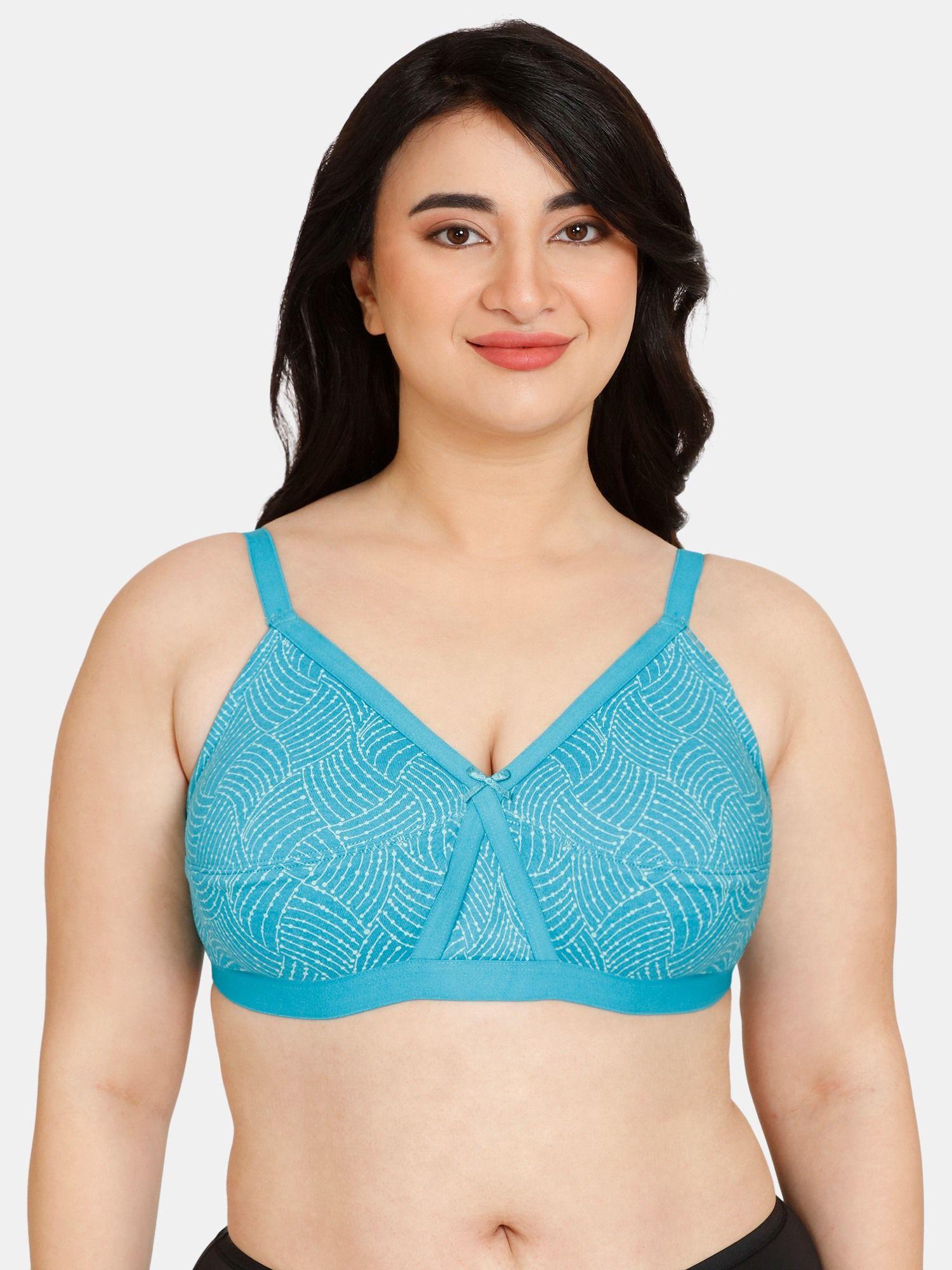 rosaline everyday double layered non wired full coverage super support bra - blue bird