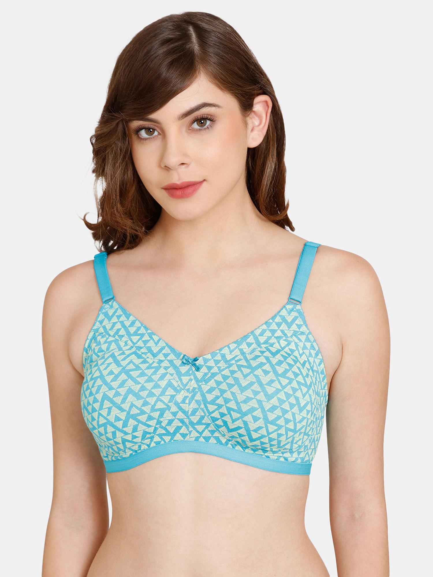 rosaline everyday double layered non wired full coverage super support bra blue bird