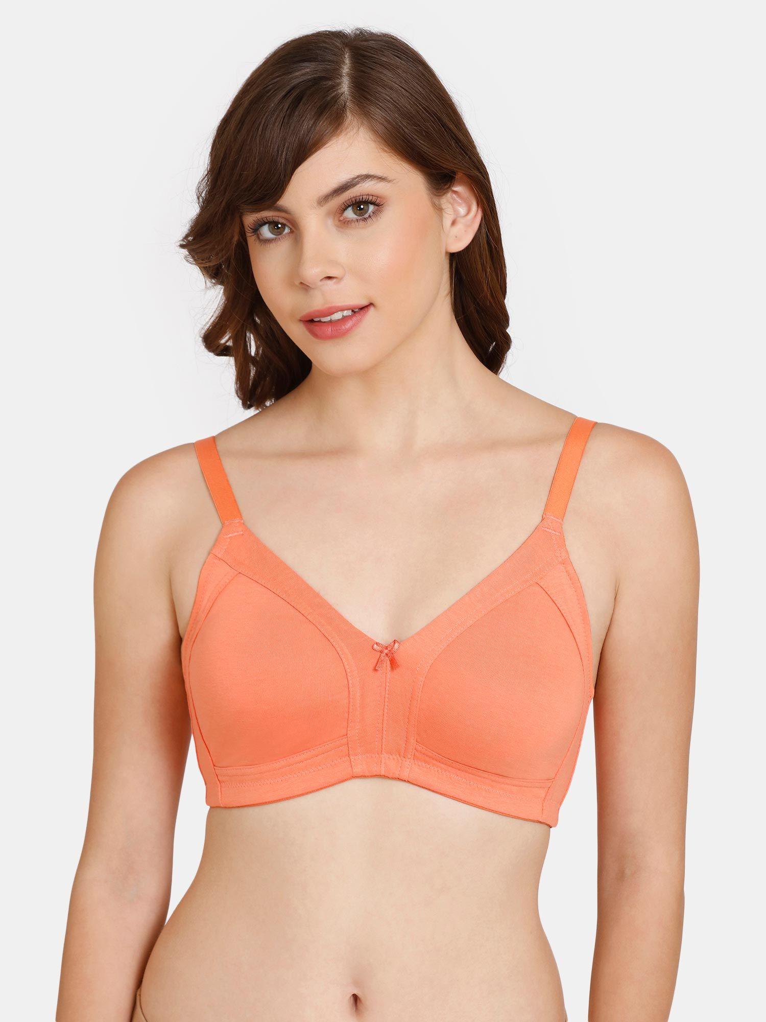 rosaline everyday double layered non-wired full coverage super support bra orange