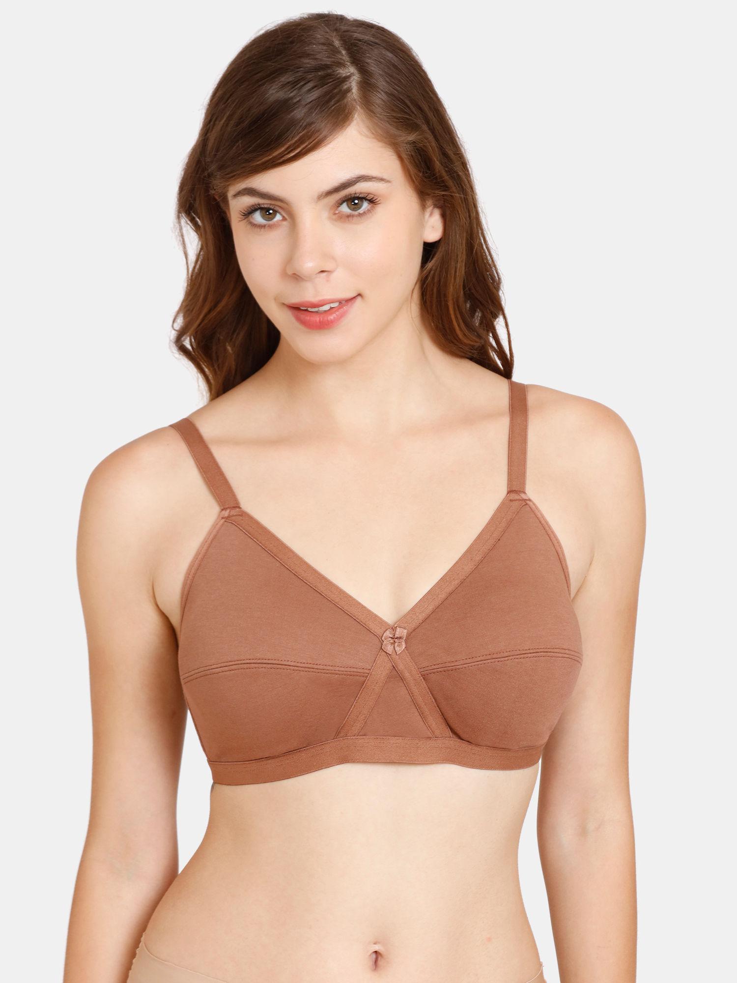 rosaline everyday double layered non-wired medium coverage super support bra - nutmeg