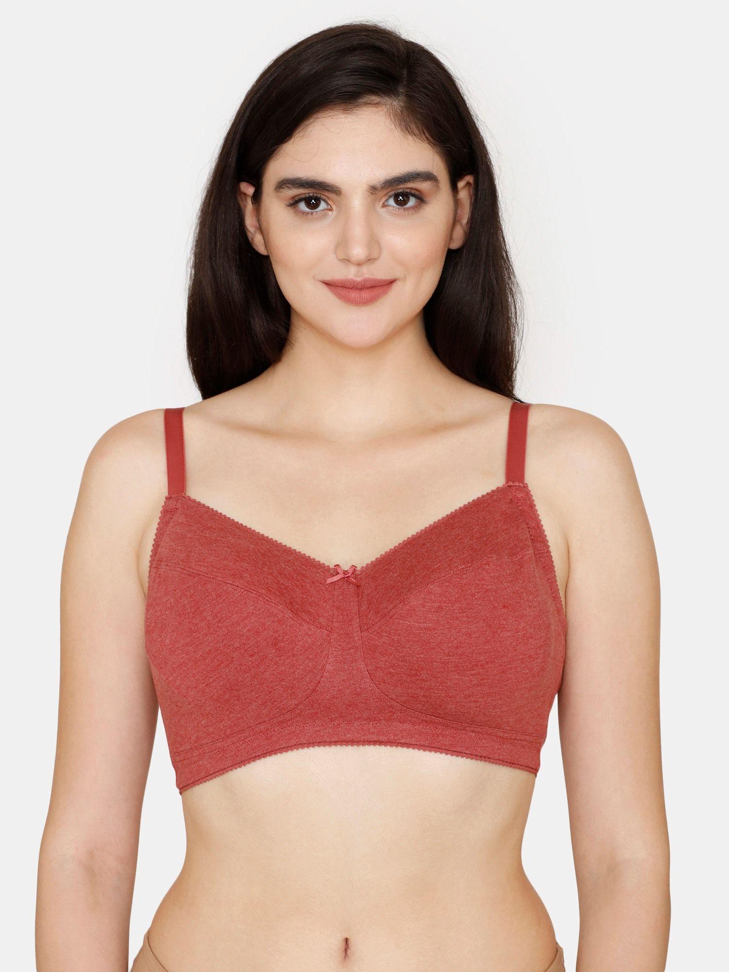 rosaline everyday double layered non wired super support bra - winery - brown