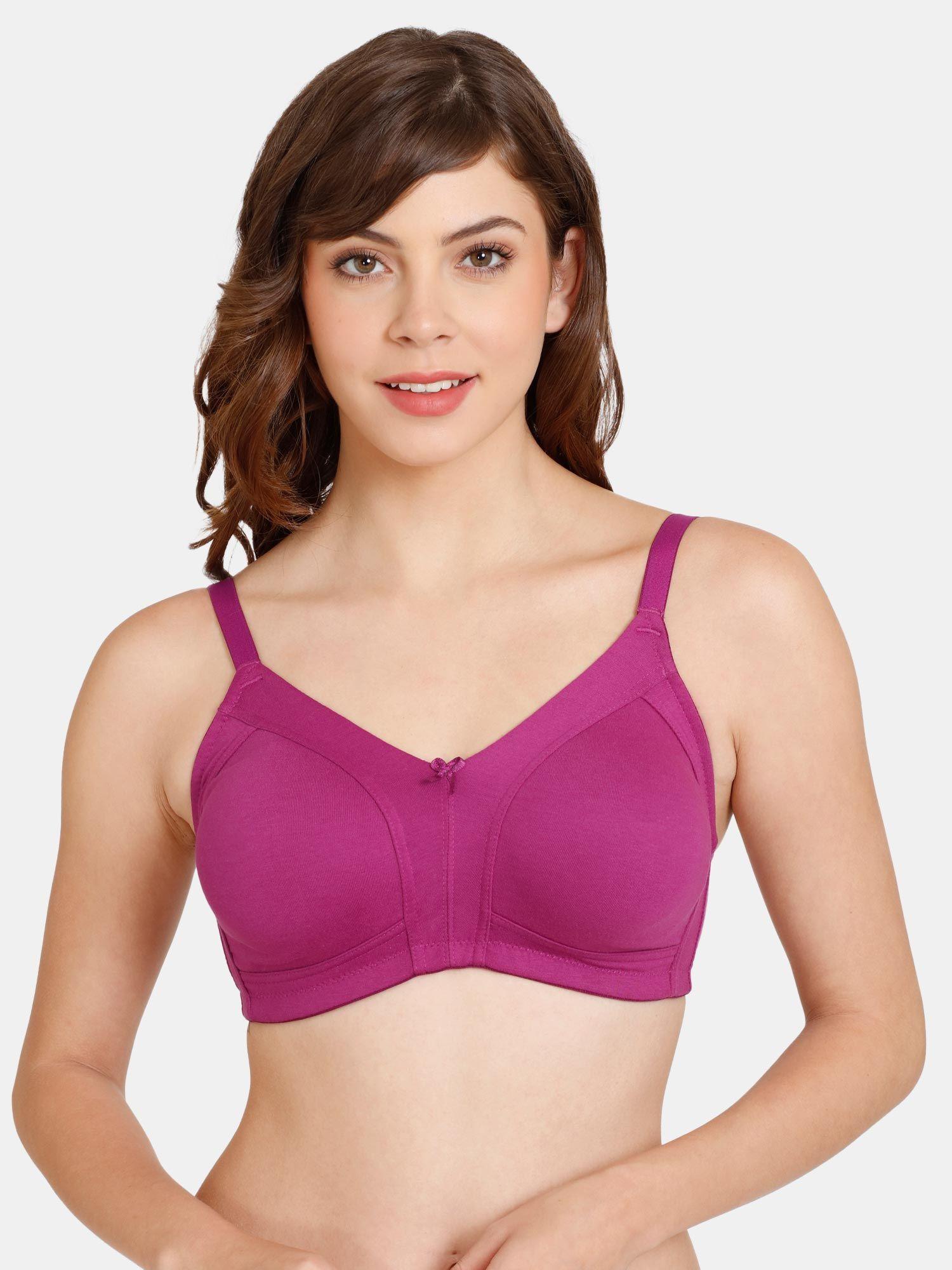 rosaline everyday non-wired full coverage super support bra grape juice-purple