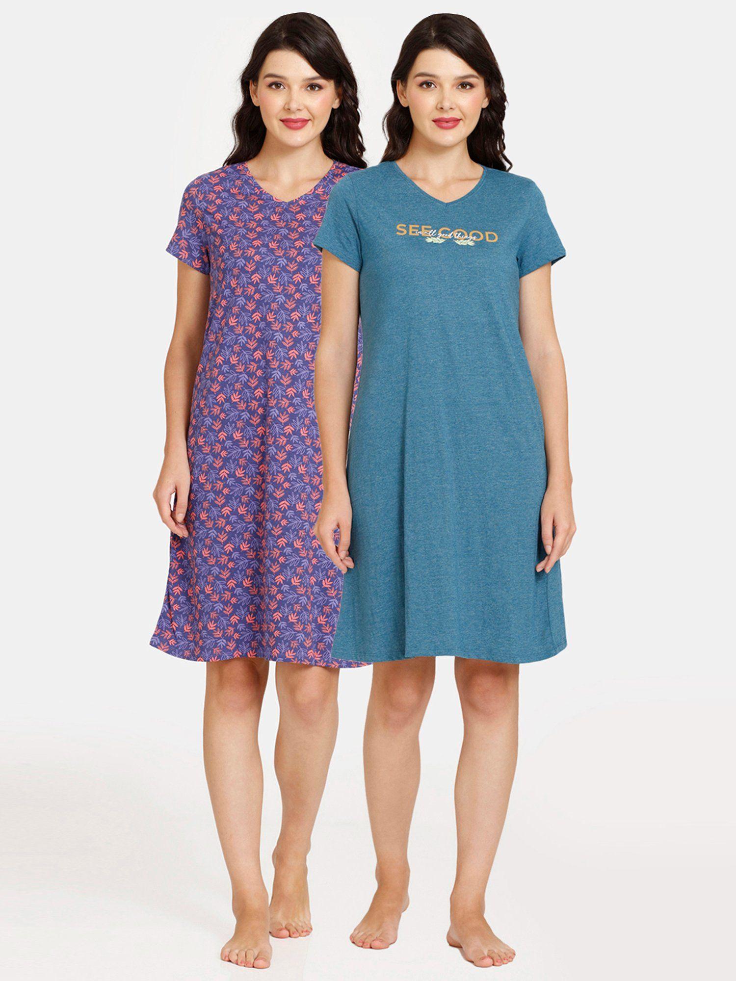 rosaline meadows knit cotton knee length nightdress