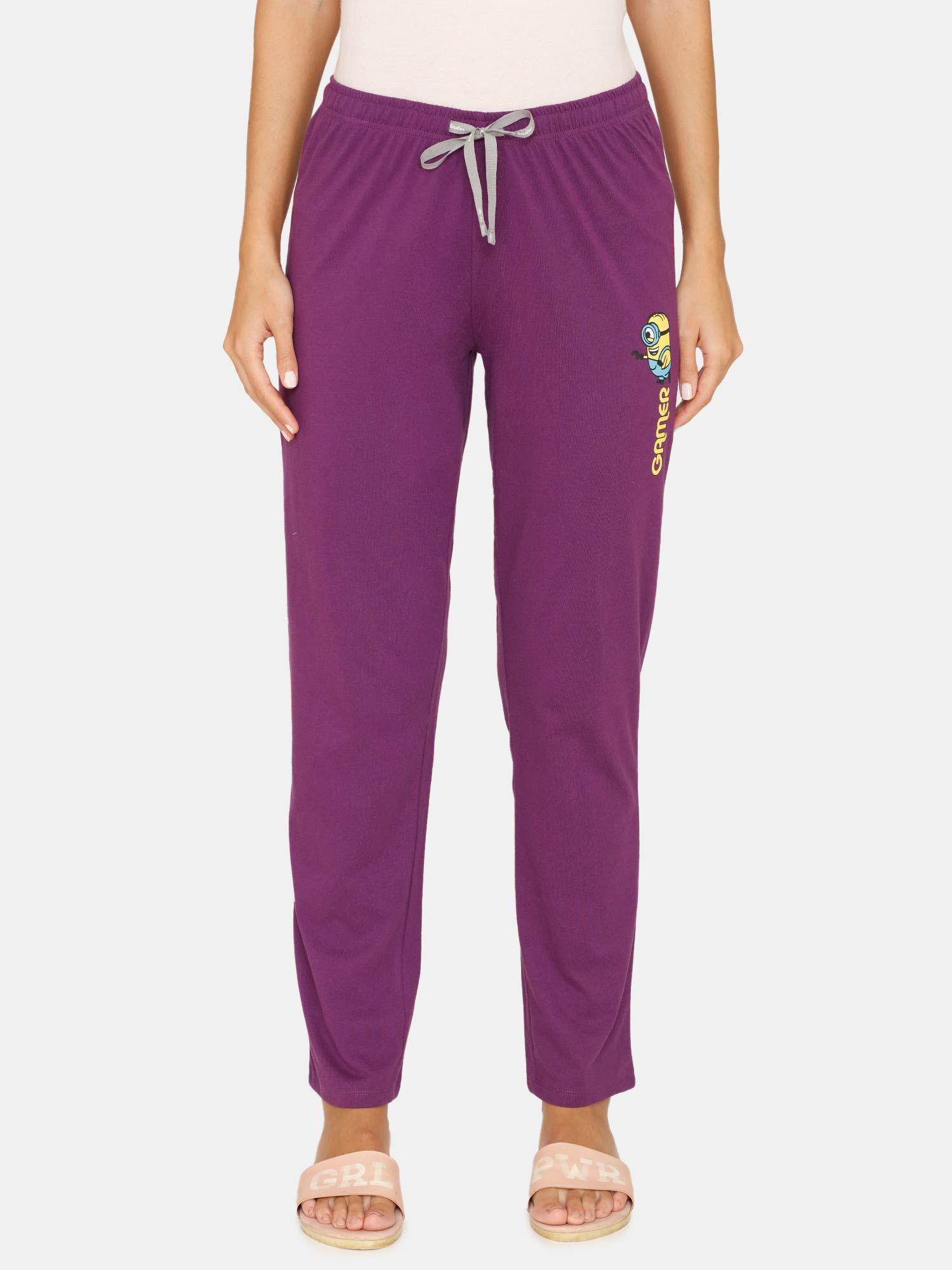 rosaline minions knit cotton pyjama purple