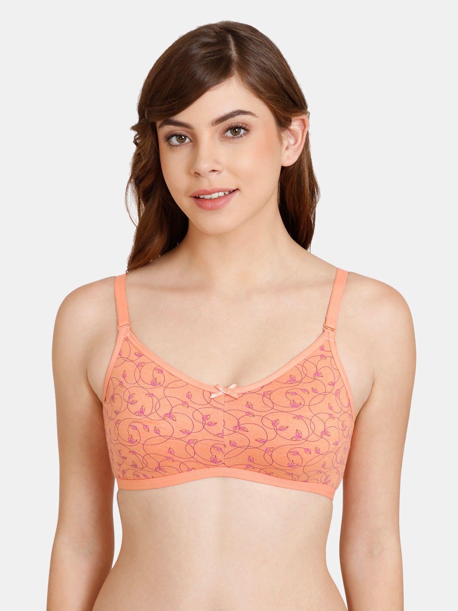 rosaline non-wired 3/4th coverage t-shirt bra - jaffa orange orange