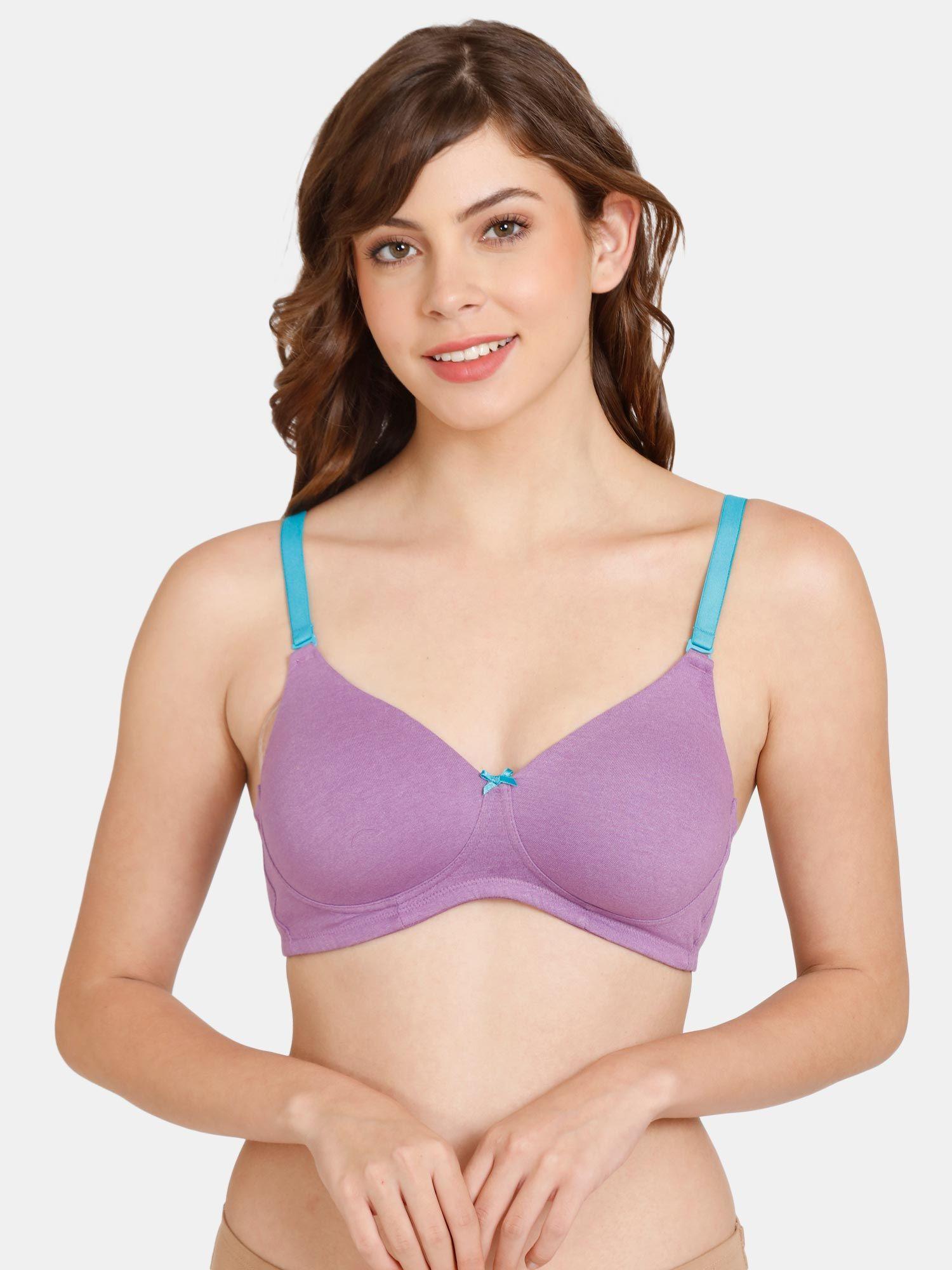 rosaline padded non-wired 3-4th coverage t-shirt bra bellflower-purple