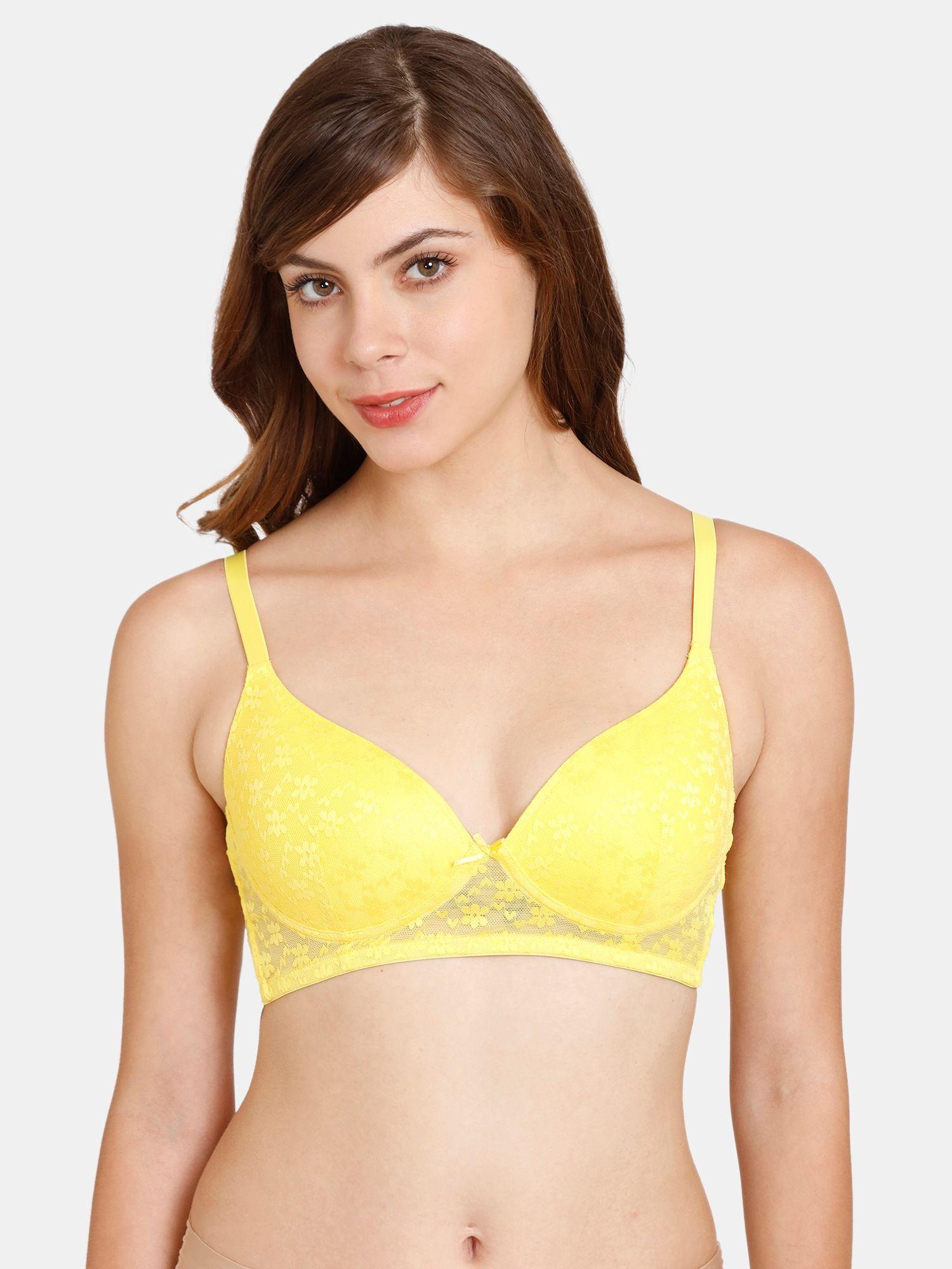 rosaline padded non-wired medium coverage t-shirt bra - habanero gold