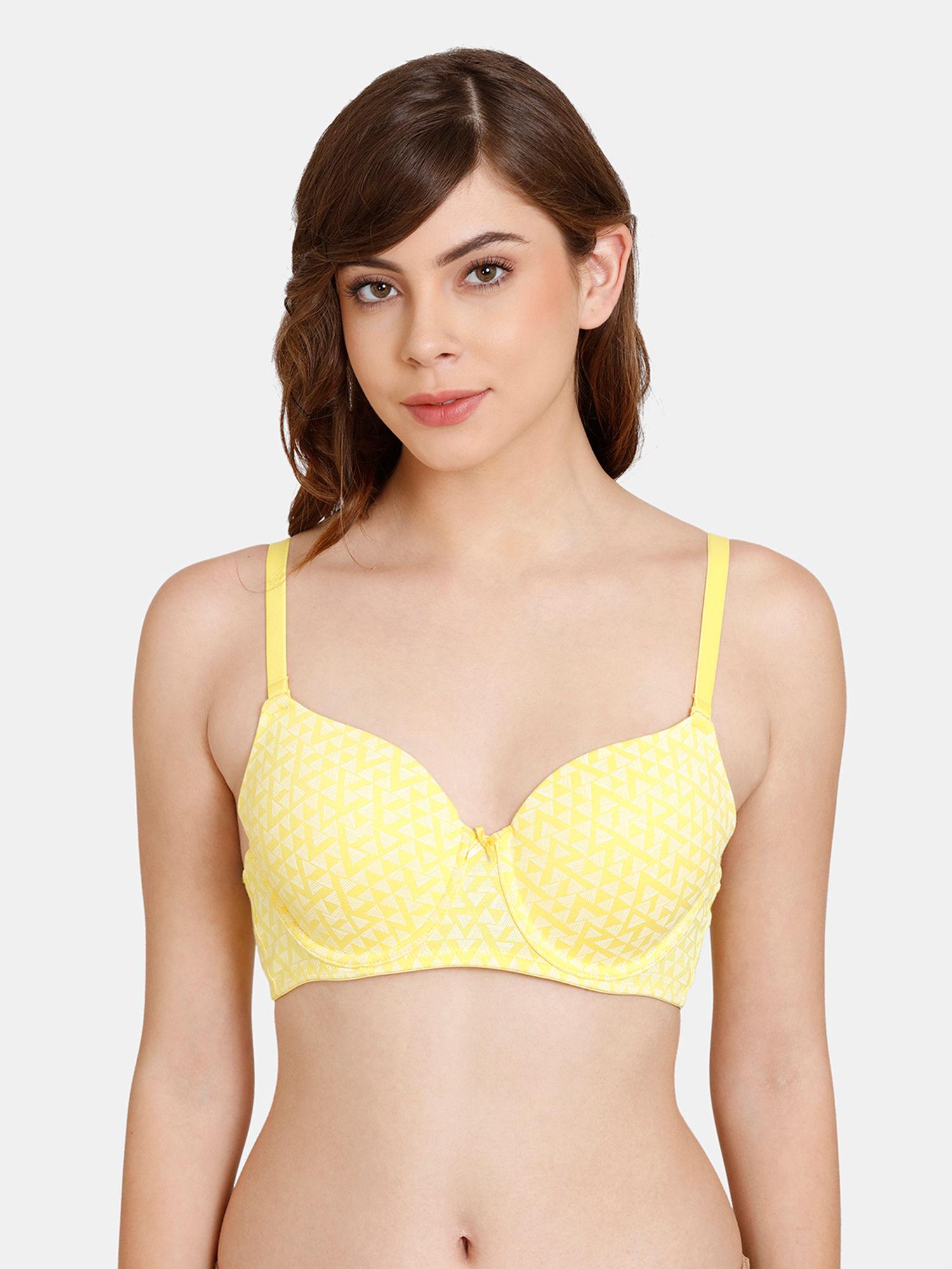 rosaline padded wired 3/4th coverage t-shirt bra -habanero gold