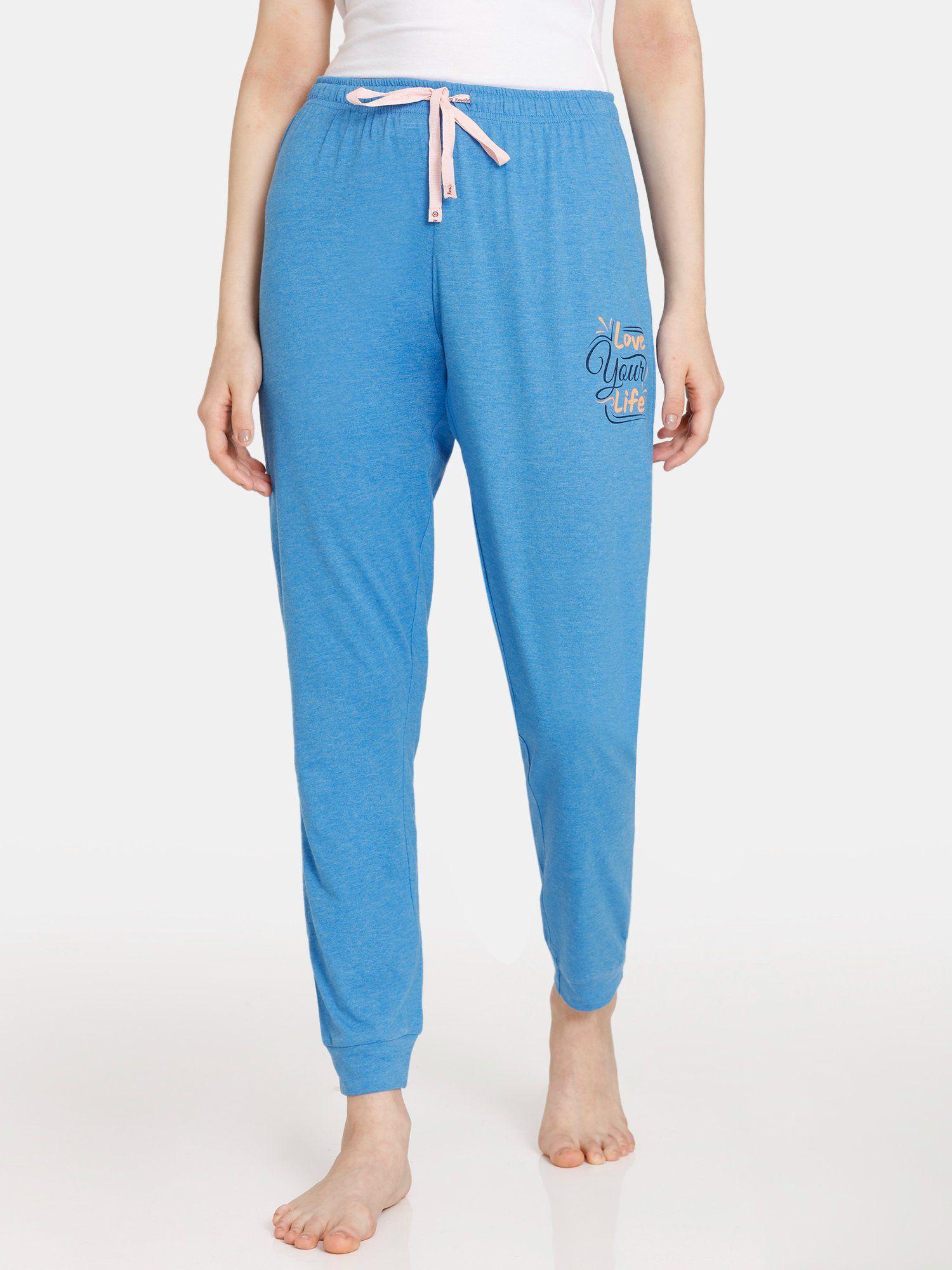 rosaline rural charm knit cotton pyjama - azure blue