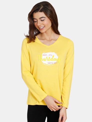 rosaline starry nights knit cotton top - spicy mustard - yellow