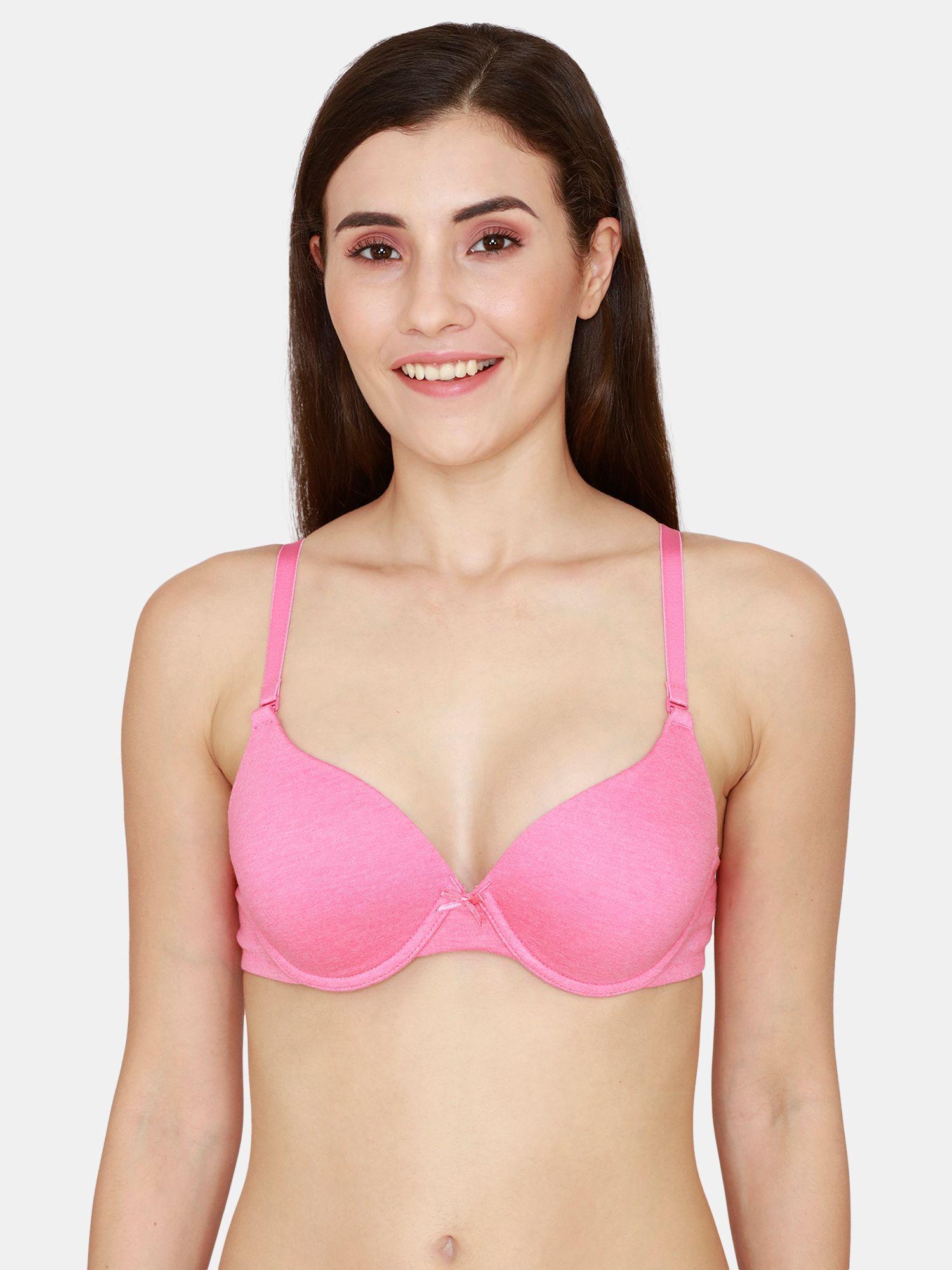 rosaline wired medium coverage push up bra - pink lemonade