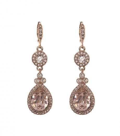 rose gold crystal drop earrings