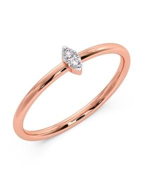 rose gold diamond-studded ring