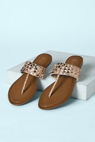 rose gold flat sandals