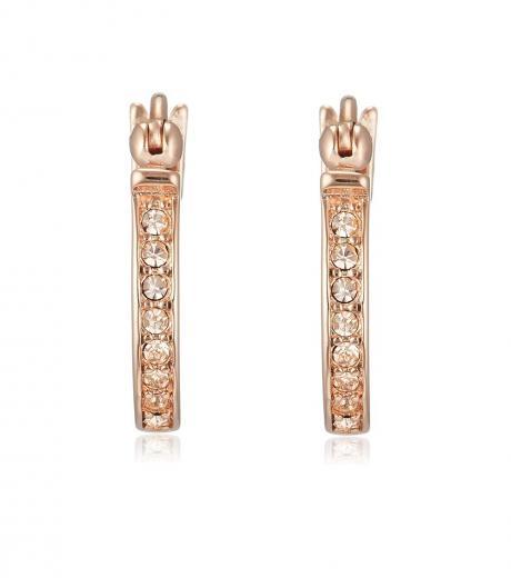 rose gold pave signature huggie earrings
