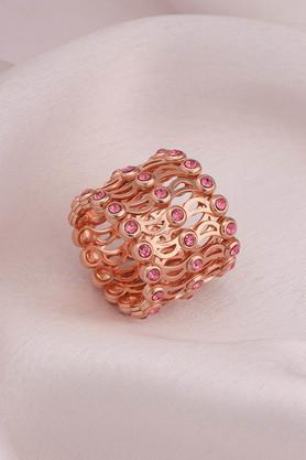 rose gold supple bracelet with royal pink stones