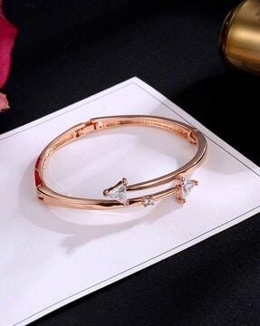 rose gold-plated bangle-style bracelet