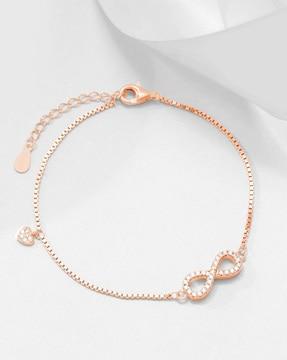 rose gold-plated sterling silver minimal infinity link bracelet