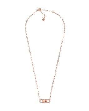 rose gold-plated stone-studded necklace