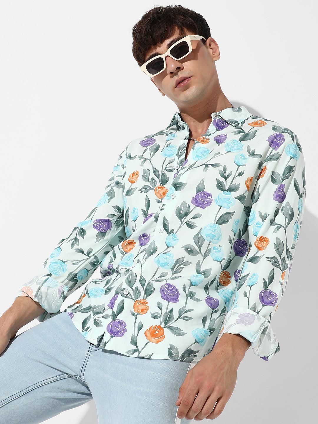 rose garden print shirt