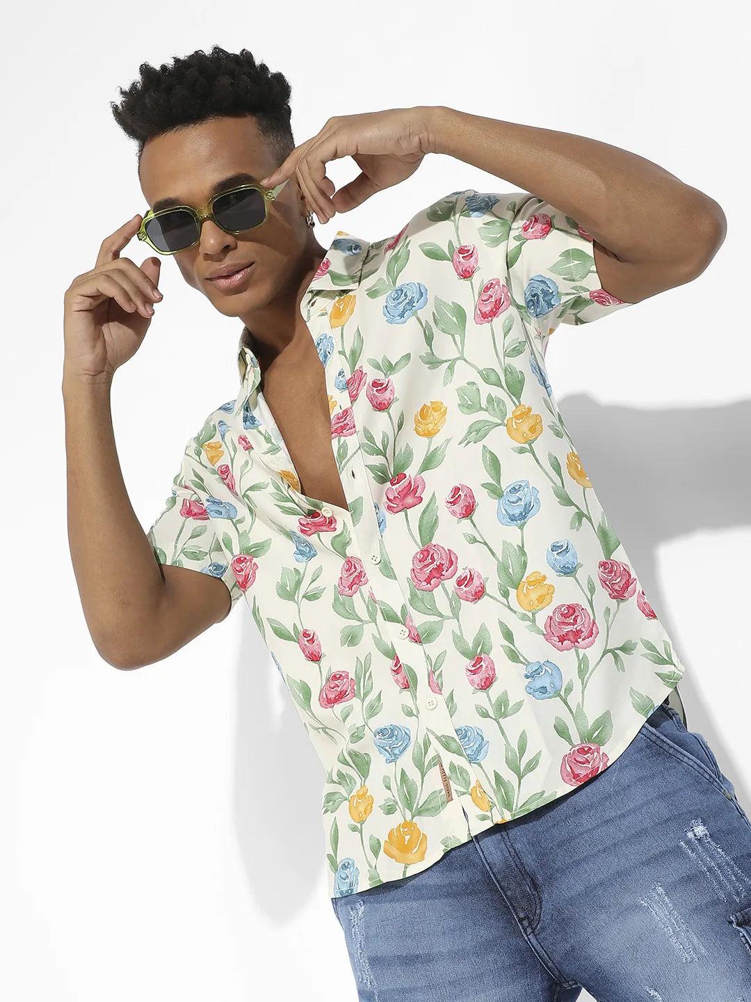 rose garden print shirt