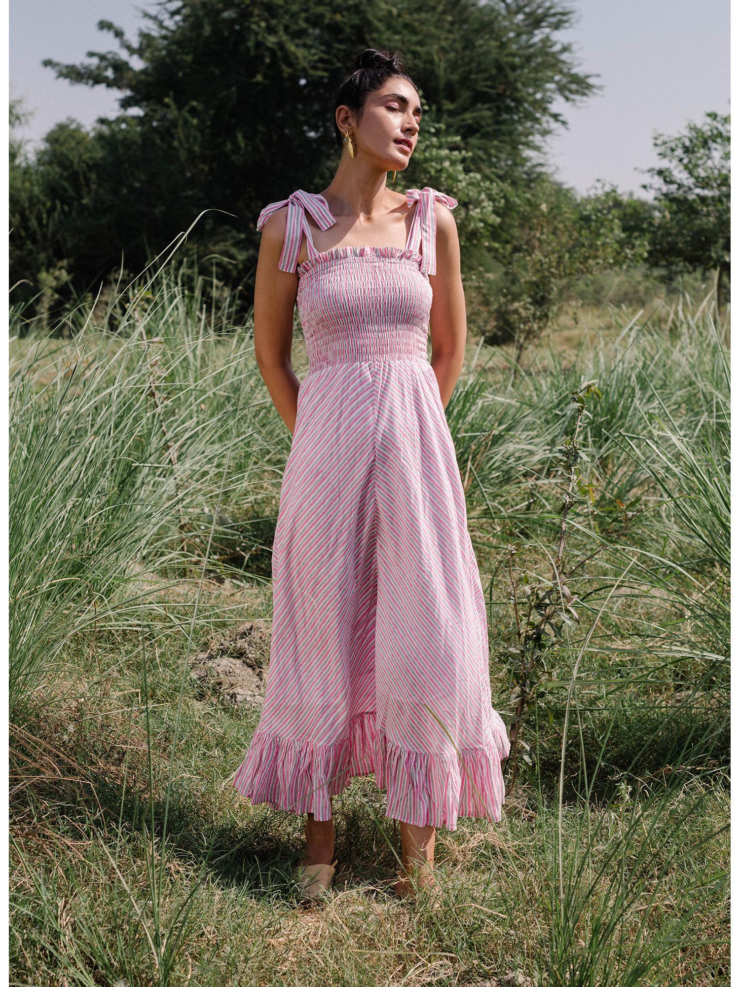 rose garden smocked pink dress