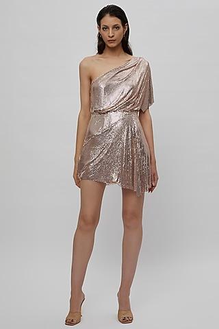 rose gold chainmail dress