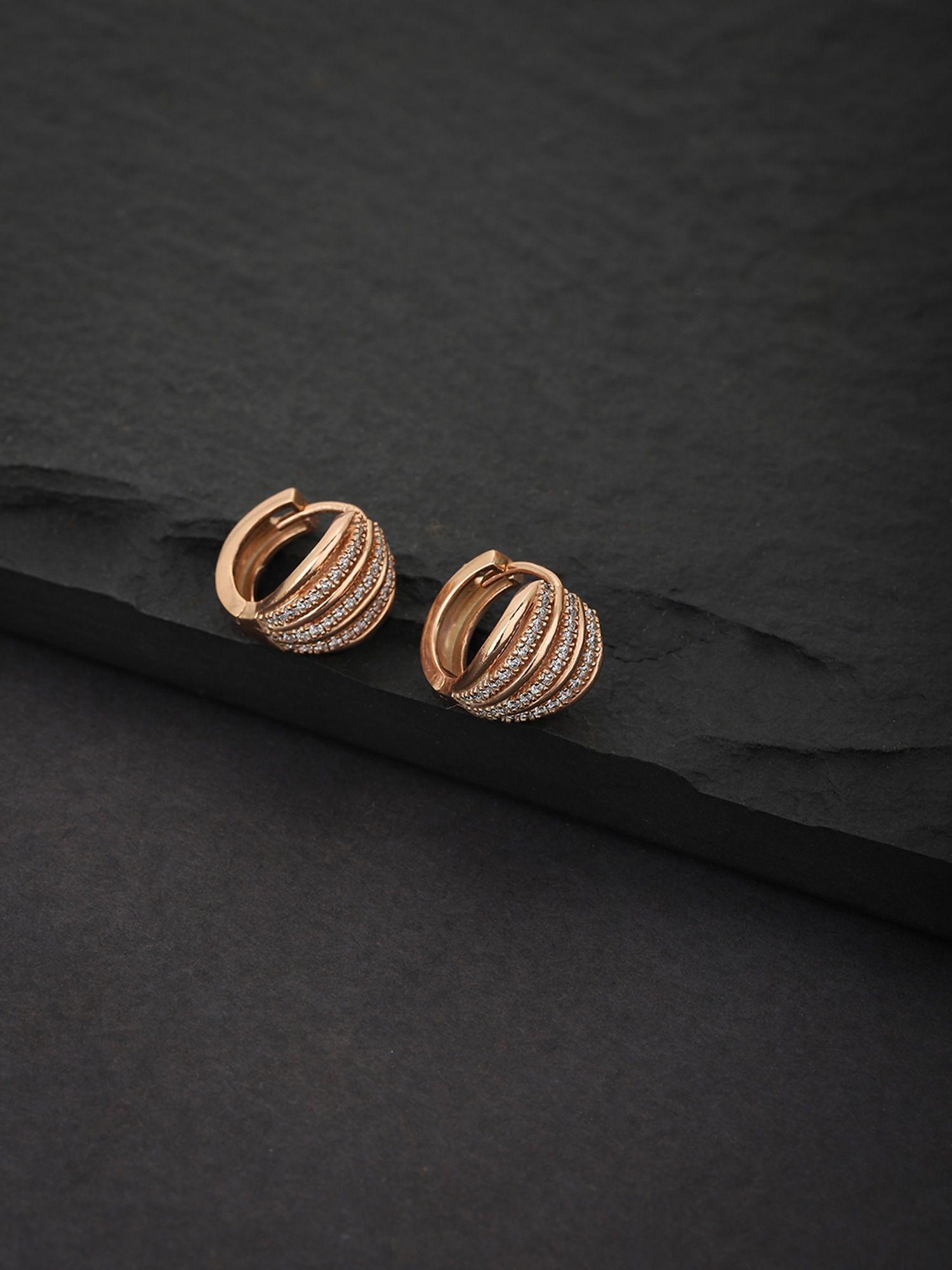 rose gold circular hoop earrings
