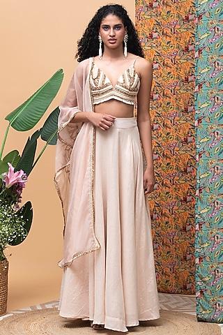 rose gold cotton lehenga set