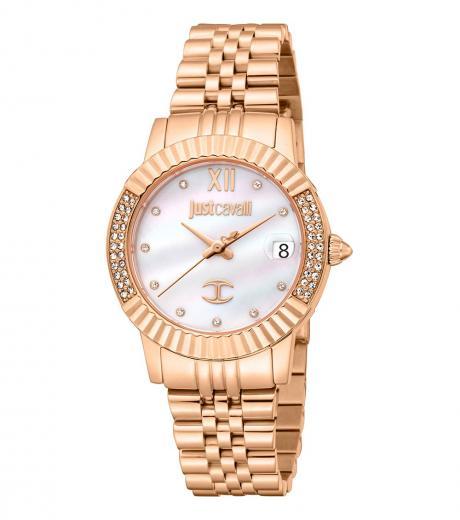 rose gold crystal classic dial watch